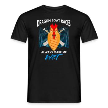 Dragon boating theme for dragon boat paddling - Men's T-Shirt - black - Front - AI Model Male 178 light (178cm)