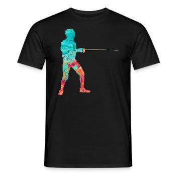 Escrime et escrime PopArt - T-shirt homme - noir - Devant - AI Model Male 178 light (178cm)