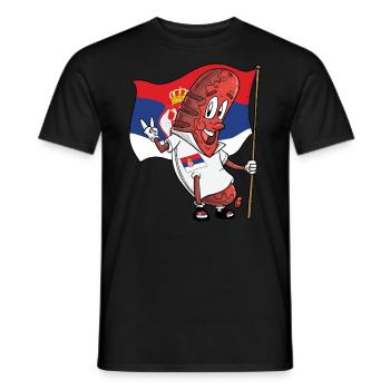 Bratwurst de porc serbe - T-shirt homme - noir - Devant - AI Model Male 178 light (178cm)
