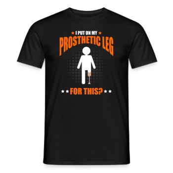 Conception de jambe bionique pour prothèses de jambe - T-shirt homme - noir - Devant - AI Model Male 178 light (178cm)