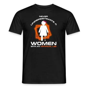 Artificial limb design for leg prosthesis - Men's T-Shirt - black - Front - AI Model Male 178 light (178cm)