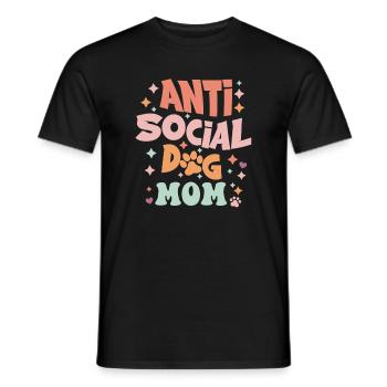 Kleidung Hundemama Antisocial dog mom lustig - Männer T-Shirt - Schwarz - Vorne - AI Model Male 178 light (178cm)