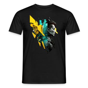 cyber punk No103 - Männer T-Shirt - Schwarz - Vorne - AI Model Male 178 light (178cm)