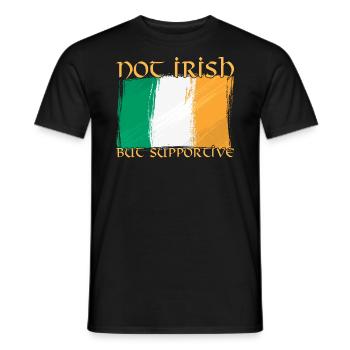 Not Irish But Supportive - Men's T-Shirt - black - Front - AI Model Male 178 light (178cm)