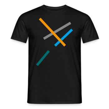 Minimal stripe design - Men's T-Shirt - black - Front - AI Model Male 178 light (178cm)