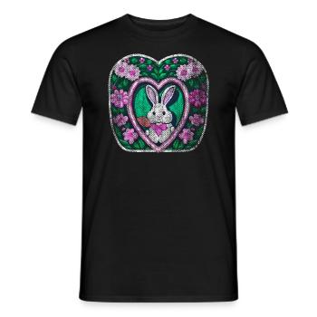 retro used-look Easter bunny classic - Men's T-Shirt - black - Front - AI Model Male 178 light (178cm)