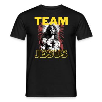 Team Jesus, Solidarity for all religions, Bible - Men's T-Shirt - black - Front - AI Model Male 178 light (178cm)