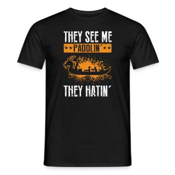 Drachenboot Crew und Drachenbootfahren - Männer T-Shirt - Schwarz - Vorne - AI Model Male 178 light (178cm)