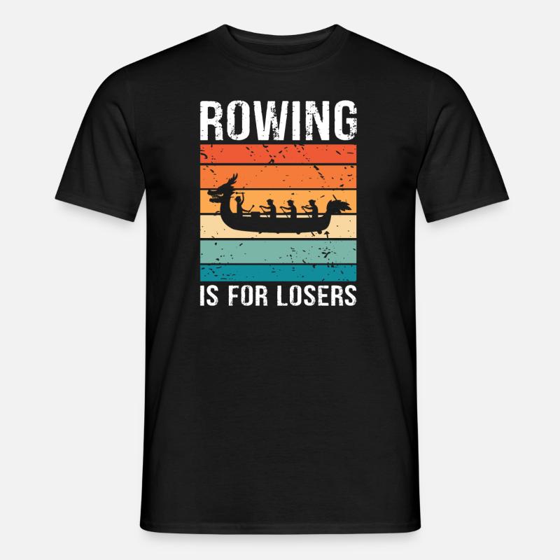 Drachenboot und Drachenboot Crew - Männer T-Shirt - Schwarz