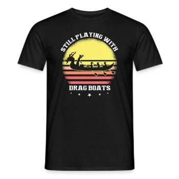 Drachenboot und Drachenboot Crew - Männer T-Shirt - Schwarz - Vorne - AI Model Male 178 light (178cm)