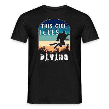 This Girl Loves Diving - T-shirt plongée sous-marine - T-shirt homme - noir - Devant - AI Model Male 178 light (178cm)