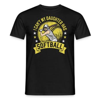 Meine Tochter hat Softball Daddy's Girl Dad Geschenk - Männer T-Shirt - Schwarz - Vorne - AI Model Male 178 light (178cm)