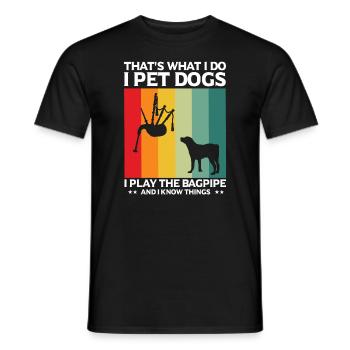 Citation de cornemuse pour les musiciens écossais et de cornemuse - T-shirt homme - noir - Devant - AI Model Male 178 light (178cm)