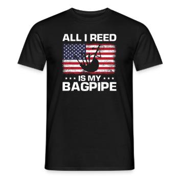 Citation de cornemuse pour les musiciens écossais et de cornemuse - T-shirt homme - noir - Devant - AI Model Male 178 light (178cm)