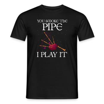 Citation de cornemuse pour les musiciens écossais et de cornemuse - T-shirt homme - noir - Devant - AI Model Male 178 light (178cm)