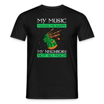 Citation de cornemuse pour un écossais et un musicien de cornemuse - T-shirt homme - noir - Devant - AI Model Male 178 light (178cm)