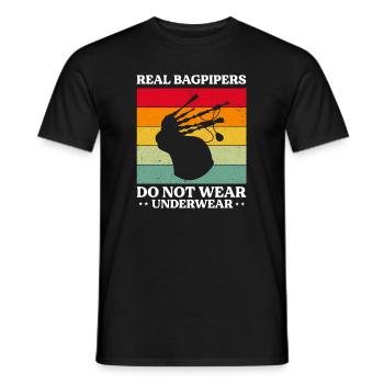 Bagpipes for pipers and Scots - Men's T-Shirt - black - Front - AI Model Male 178 light (178cm)