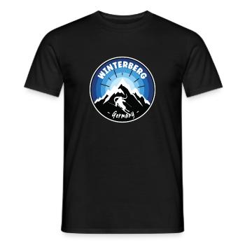 Skiing Winterberg Germany Blue - Men's T-Shirt - black - Front - AI Model Male 178 light (178cm)