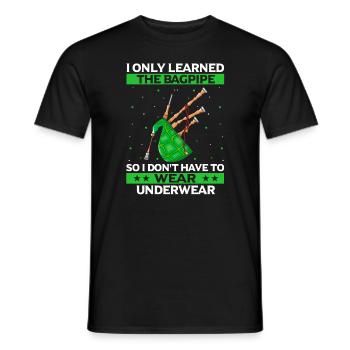Citation de cornemuse pour les musiciens écossais et de cornemuse - T-shirt homme - noir - Devant - AI Model Male 178 light (178cm)
