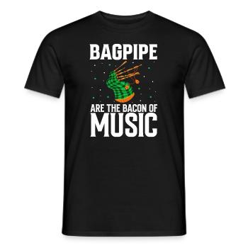 Bagpipes for pipers and Scots - Men's T-Shirt - black - Front - AI Model Male 178 light (178cm)