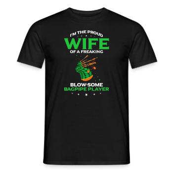 Bagpipes for pipers and Scots - Men's T-Shirt - black - Front - AI Model Male 178 light (178cm)