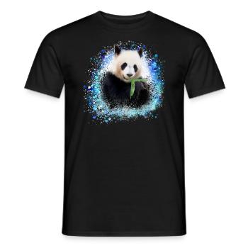 panda,panda bear,colorful,graffiti,painting,blue - Men's T-Shirt - black - Front - AI Model Male 178 light (178cm)