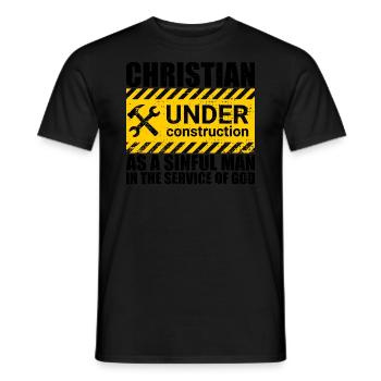 Christian Under Construction Priest Christian - Männer T-Shirt - Schwarz - Vorne - AI Model Male 178 light (178cm)