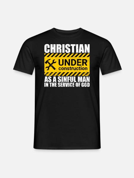 Christian Under Construction Priest Christian - Men's T-Shirt - black