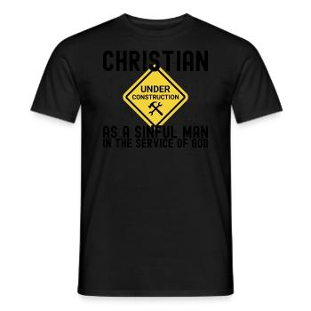 Christian Under Construction Priest Christian - Männer T-Shirt - Schwarz - Vorne - AI Model Male 178 light (178cm)