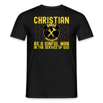 Christian Under Construction Priest Christian - Männer T-Shirt - Schwarz - Vorne - AI Model Male 178 light (178cm)