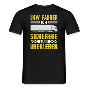 Lkw fahrer Ich sichere euer Überleben Brummi Vater - Männer T-Shirt - Schwarz - Vorne - AI Model Male 178 light (178cm)