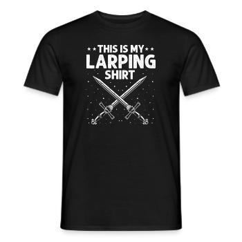Larping Quote for Roleplaying and Larper - Men's T-Shirt - black - Front - AI Model Male 178 light (178cm)