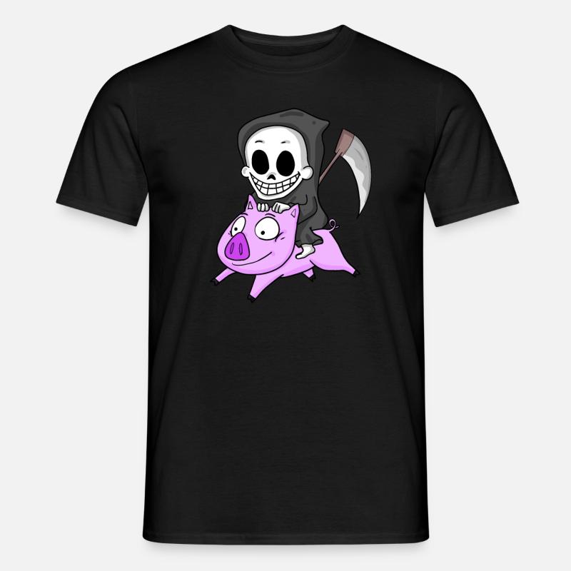 Sensenmann Schwein - Männer T-Shirt - Schwarz