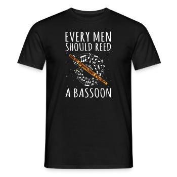 Instrument à vent en bois et instrument à vent basson - T-shirt homme - noir - Devant - AI Model Male 178 light (178cm)