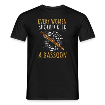 Fagottrohr für Fagottist und Fagottorchester - Männer T-Shirt - Schwarz - Vorne - AI Model Male 178 light (178cm)