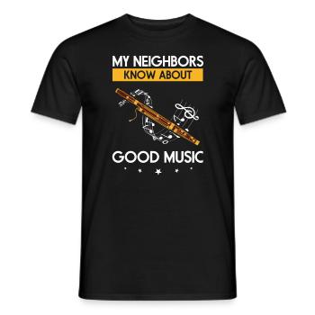 Bassoonist design for woodwind orchestra - Men's T-Shirt - black - Front - AI Model Male 178 light (178cm)