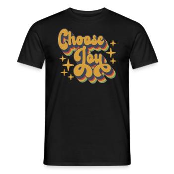 Choose Joy Inspirational Retro Comfort Mental - Männer T-Shirt - Schwarz - Vorne - AI Model Male 178 light (178cm)