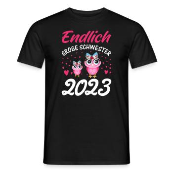 Endlich große Schwester 2023 - Männer T-Shirt - Schwarz - Vorne - AI Model Male 178 light (178cm)