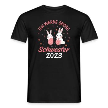Ich werde große Schwester 2023 - Männer T-Shirt - Schwarz - Vorne - AI Model Male 178 light (178cm)