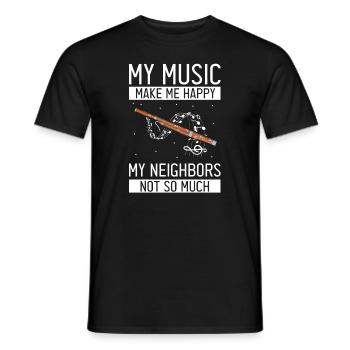 Bassoon Wind Instrument Design for Bassoonist - Men's T-Shirt - black - Front - AI Model Male 178 light (178cm)