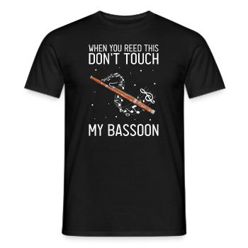 Basson pour basson anches et bassoniste - T-shirt homme - noir - Devant - AI Model Male 178 light (178cm)