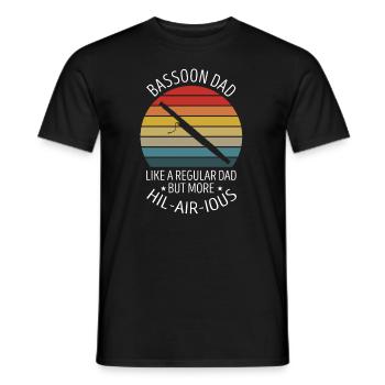 Basson pour basson anches et bassoniste - T-shirt homme - noir - Devant - AI Model Male 178 light (178cm)