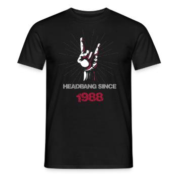 Headbang since 1988 - Männer T-Shirt - Schwarz - Vorne - AI Model Male 178 light (178cm)