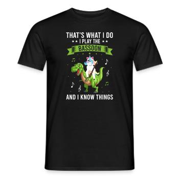 Instrument à vent en bois et instrument à vent basson - T-shirt homme - noir - Devant - AI Model Male 178 light (178cm)