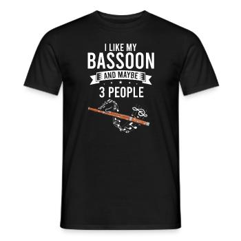 Bassoonist design for woodwind orchestra - Men's T-Shirt - black - Front - AI Model Male 178 light (178cm)