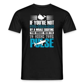 Blue whale for beluga whale and marine mammals - Men's T-Shirt - black - Front - AI Model Male 178 light (178cm)