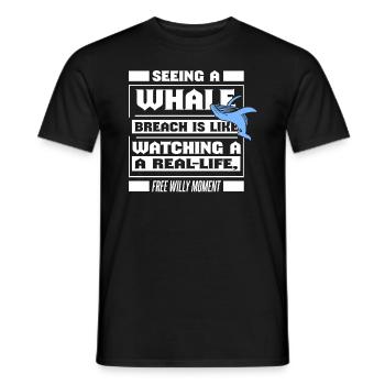 Whale Quote for Blue Whale and Beluga Whale - Men's T-Shirt - black - Front - AI Model Male 178 light (178cm)