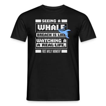 Blauwal für Beluga-Wal und Meeressäuger - Männer T-Shirt - Schwarz - Vorne - AI Model Male 178 light (178cm)