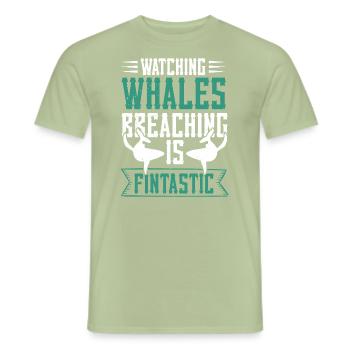 Beluga Whale Design für Meeressäuger und Orca - Männer T-Shirt - Sage - Vorne - AI Model Male 178 light (178cm)