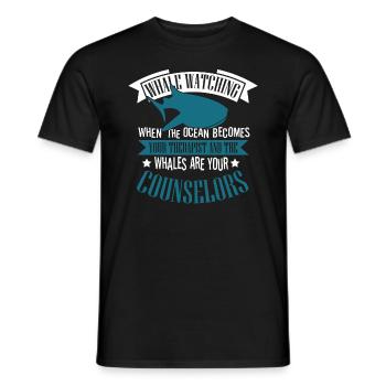 Whale Quote for Blue Whale and Beluga Whale - Men's T-Shirt - black - Front - AI Model Male 178 light (178cm)